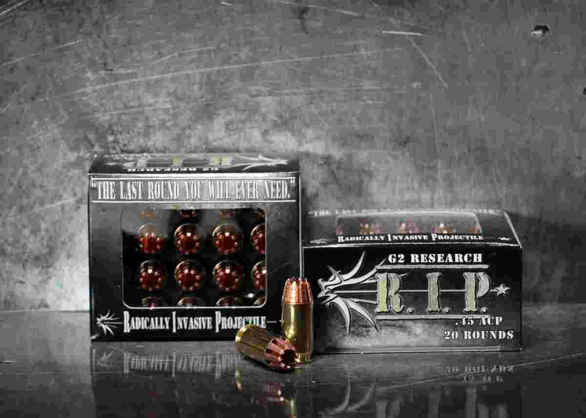 G2 Research R.I.P. Handgun Ammunition .45 ACP 162 gr HP 1020 fps 20/box