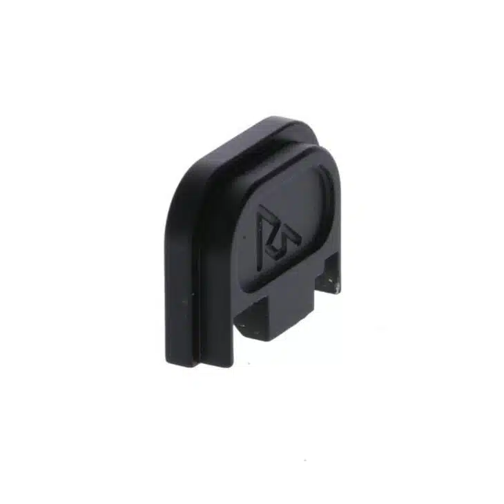 Durable compact black plastic cap with tab for secure fitting in electronics and automotive devices.