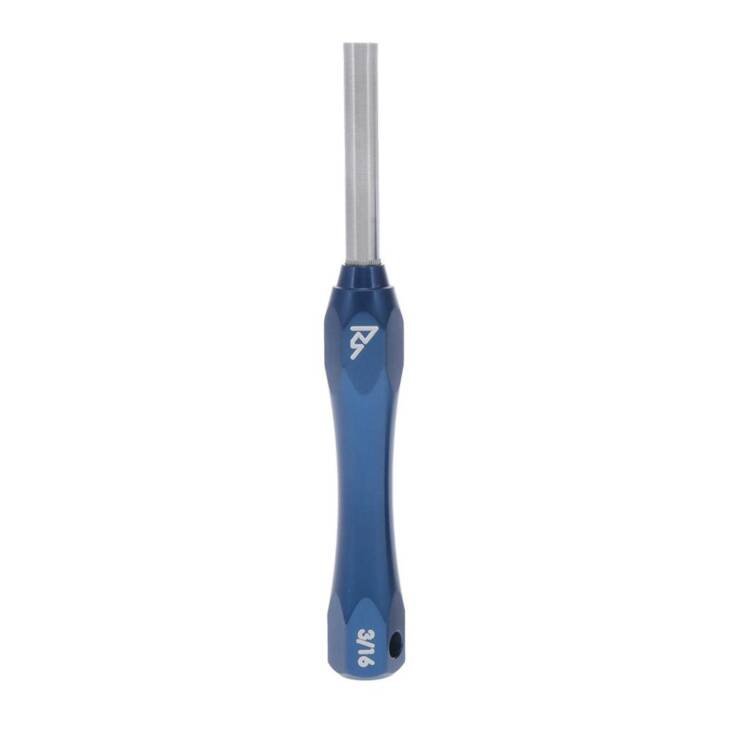 Ergonomic blue flathead screwdriver with durable metal shaft for comfort and reliability.
