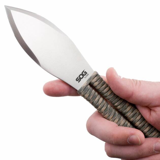 SOG FX41NCP Fixed-Blade Knife: Durable, sharp stainless steel blade with textured grip for precision use.