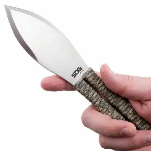 SOG FX41NCP Fixed-Blade Knife: Durable, sharp stainless steel blade with textured grip for precision use.