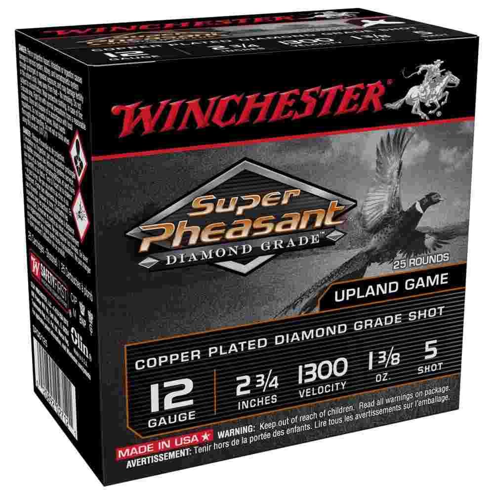 Winchester Super Pheasant Diamond Grade Shotshells 12 ga 2-3/4" 1-3/8 oz 1300 fps #5 25/ct