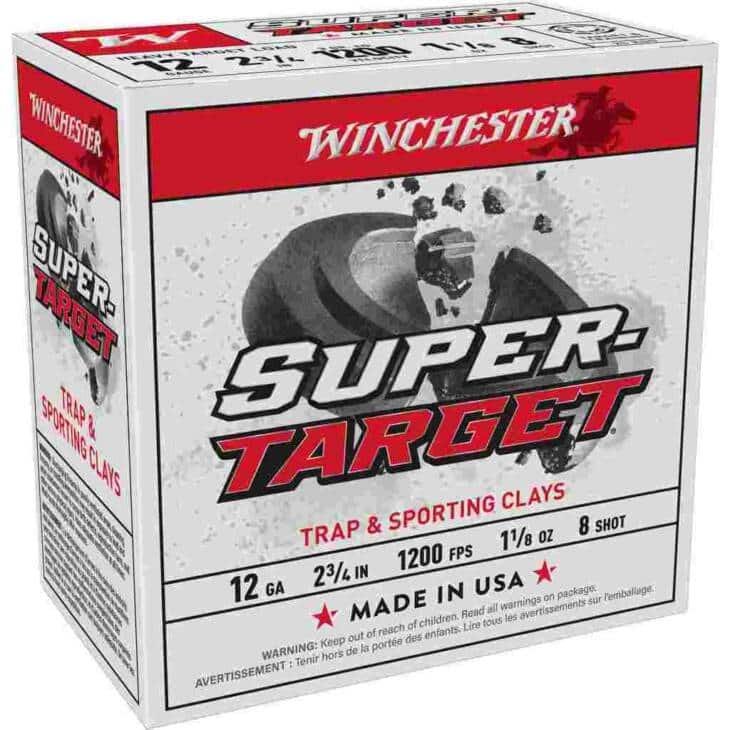 Winchester Super-Target Shotshells 12 ga 2-3/4"  1-1/8 oz 1200 fps #8 25/ct