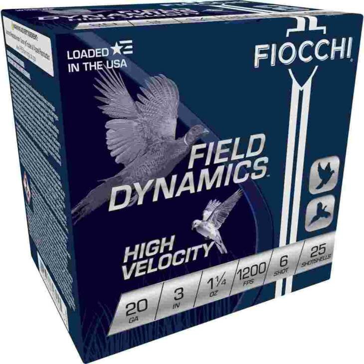 Fiocchi Field Dynamics Shotshells 20 ga 3" 1-1/4oz 1200fps #6 25/ct