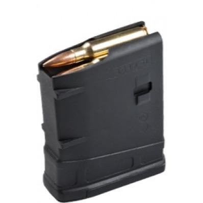 Durable black polymer ammunition magazine for quick reloads and reliable performance in shooting sports.