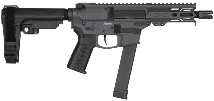 Compact tactical firearm with modular design, adjustable stock, and ergonomic grip for versatile performance.