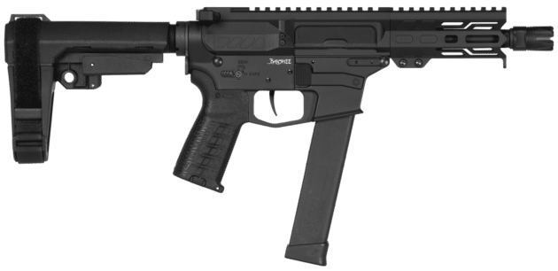 Versatile semi-automatic pistol carbine with adjustable stock, ergonomic grip, and modular rail system.