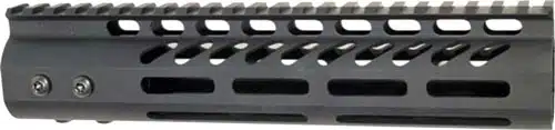 Lightweight black aluminum rail system for customizable firearm accessories and optimal performance.