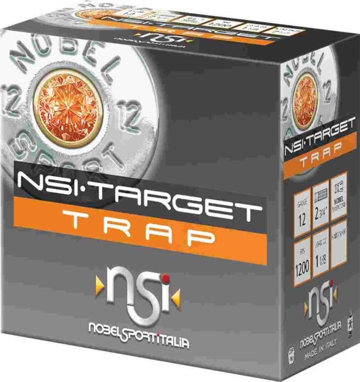 Nobel NSI Target Trap Shotshell 12 ga 2-3/4" 1-1/8 oz. 1200 fps #8 25/ct