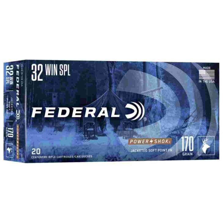 Federal Power-Shok Rifle Ammunition .32 Win Special 170 gr FNSP 2250 fps - 20/ct