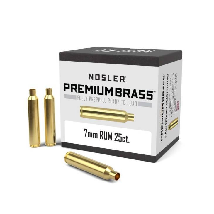 Nosler Unprimed Brass Rifle Cartridge Cases 25/ct 7mm RUM