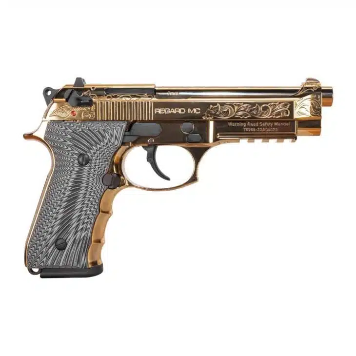 EAA Girsan Regard MC Deluxe Handgun 9mm Luger 18rd Magazine 4.9" Barrel Ambi Safety Engraved Slide/Gold Finish