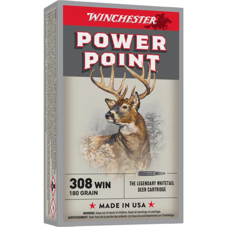 Winchester Super-X Power Point Rifle Ammunition .308 Win 180 gr. PSP 2620 fps 20/ct