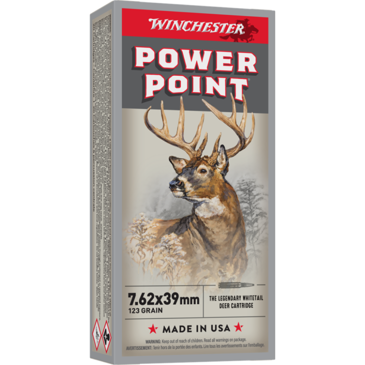 Winchester Super-X Rifle Ammunition 7.62x39mm 123 gr. SP 2365 fps 20/ct