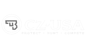 CZ-USA logo showcasing strength with emphasis on protection, hunting, and competitive shooting.